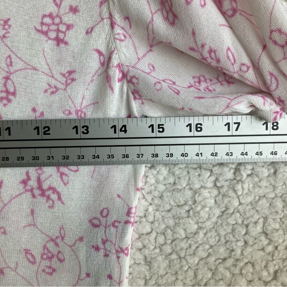 NWT Zara Women's puff short sleeve white floral open front cardigan, Sz L - Picture 11 of 17